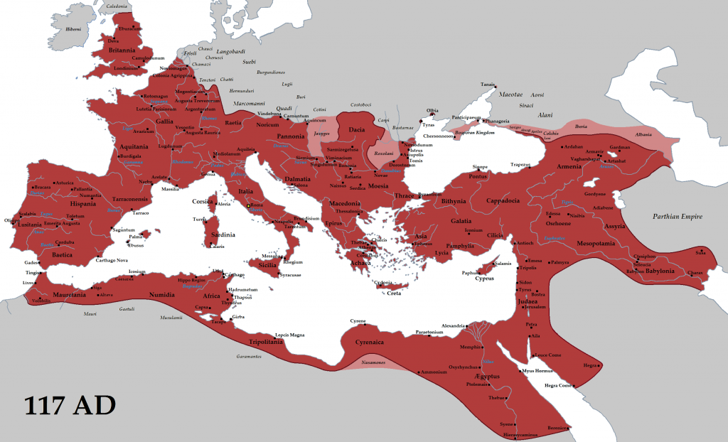 Римская империя 117 г. н.э.
