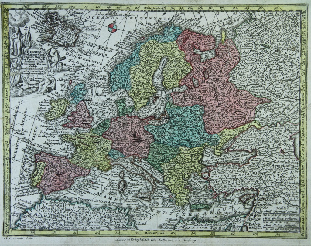 Карта Европы 1740 года. © www.miklianmaps.com