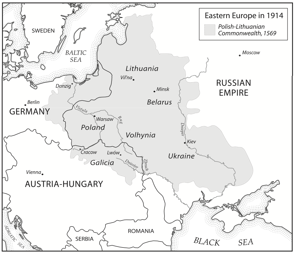 1914 год. Украинские земли разделены между Австро-Венгрией и Российской империей.