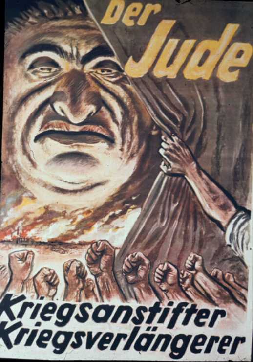 Пропагандистский плакат: "Еврей - разжигатель войн".
