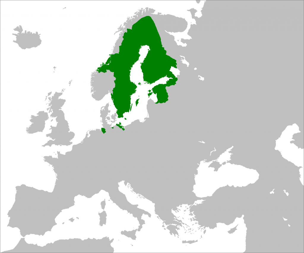 Шведская империя, 1658 г. (Источник: Wikipedia)
